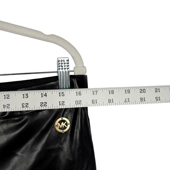 NWT Michael Michael Kors Rocker Edgy Faux Leather Legging Pants Felt Lined Large - Picture 5 of 13